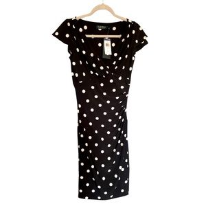 RALPH LAUREN polka dot midi dress